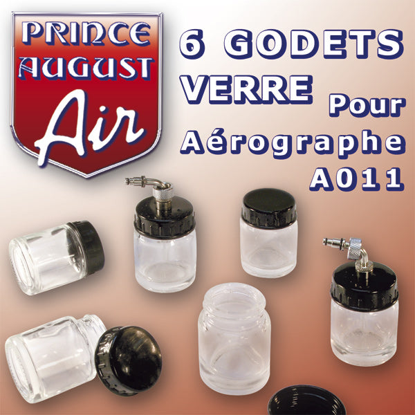 6 godets pour aérographe A011 Ref 11040