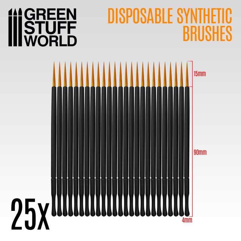 Disposable synthetic brushes x25