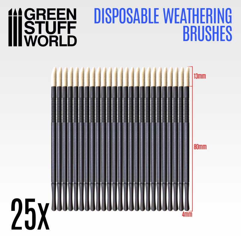 Disposable weathering brushes x25