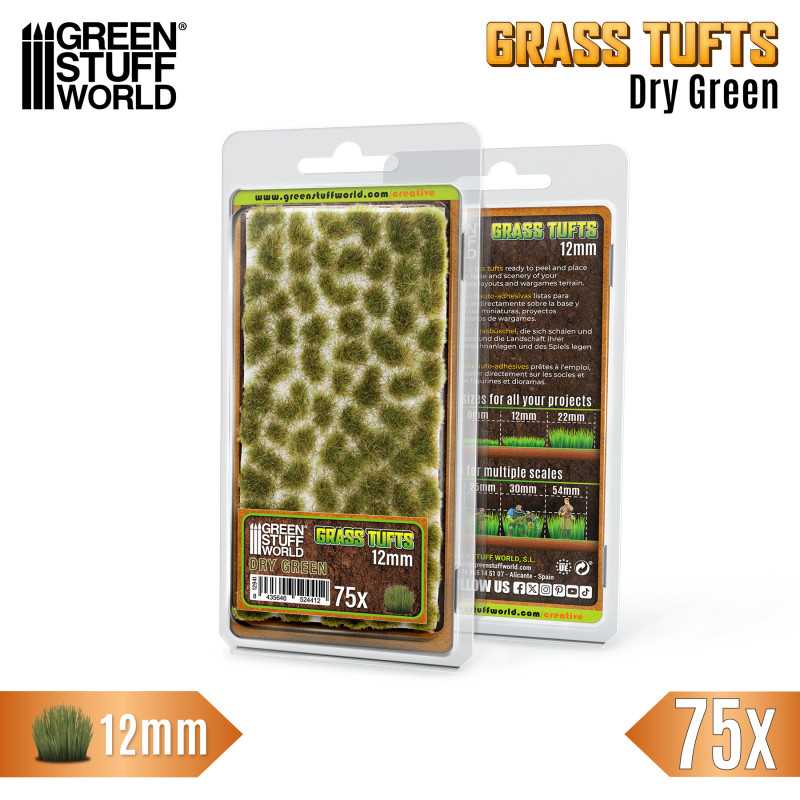 Grass Tufts Dry Green 12mm