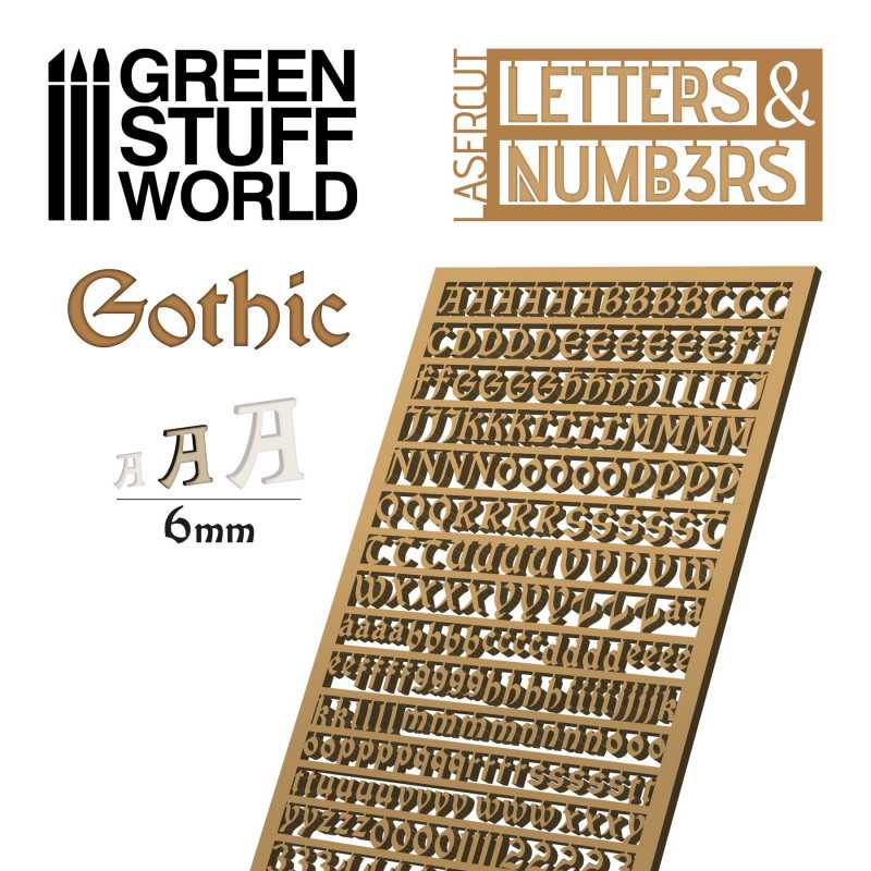 Letters & Numbers Gothic 6mm