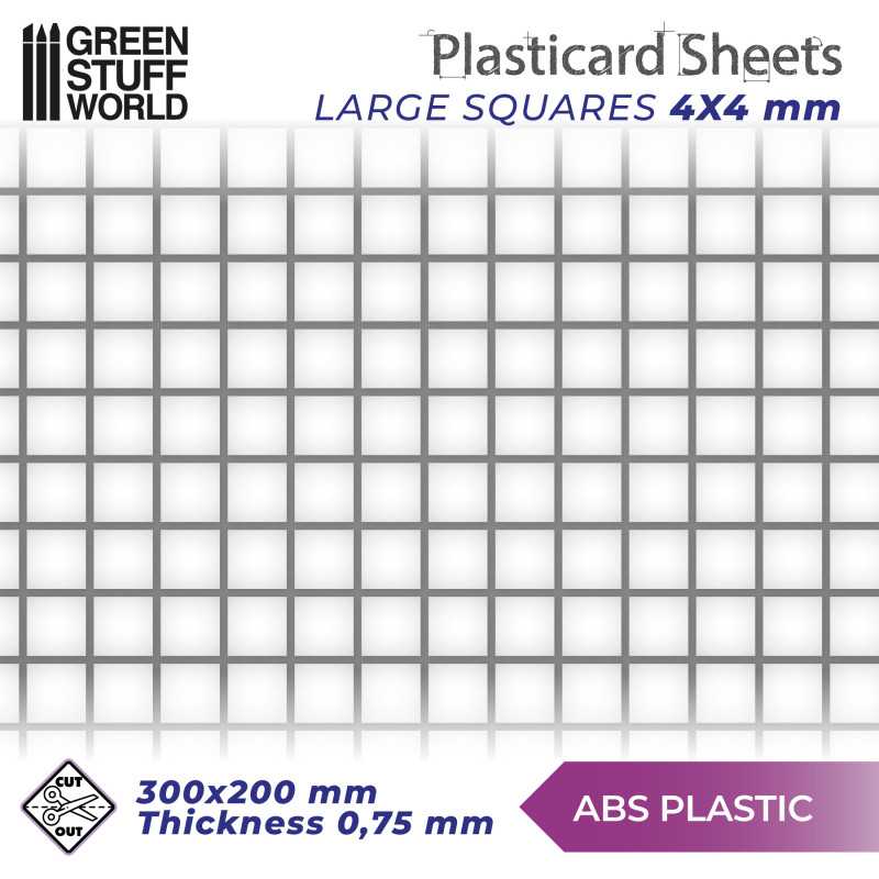 Plasticard Sheets ABS Squares Medium/Large