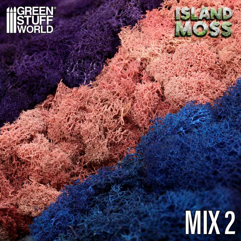 Scenery moss mix 2 Light pink blue dark violet