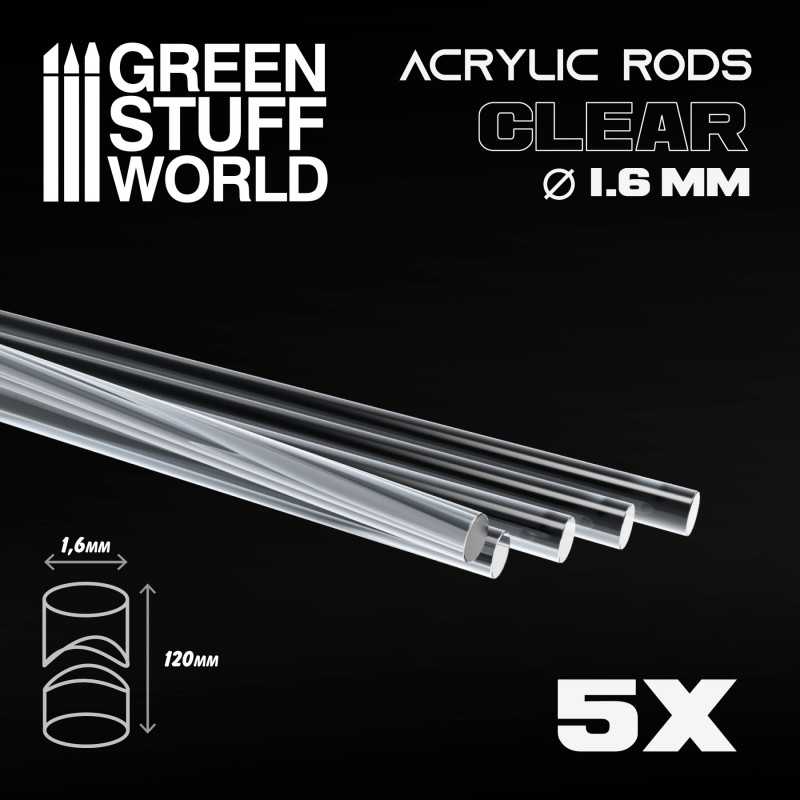Acrylic clear Rods 1.6/2,4/3/5/12mm