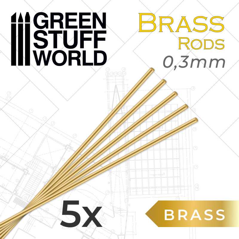 Brass Rods 0,3/0,5/1/1,5/2/3mm