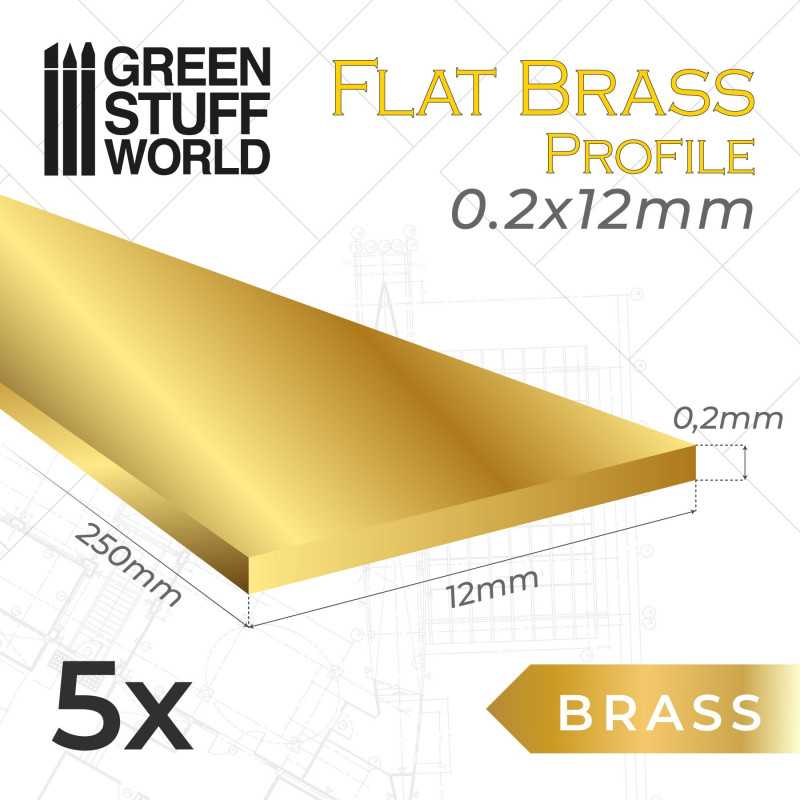 Flat Brass Profile 0.2mm x 1/2/3/6/12/25mm