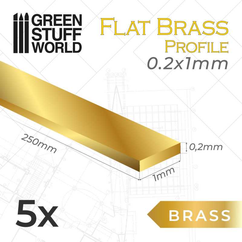 Flat Brass Profile 0.2mm x 1/2/3/6/12/25mm
