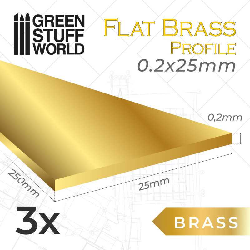 Flat Brass Profile 0.2mm x 1/2/3/6/12/25mm