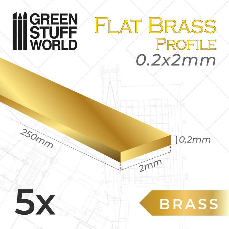 Flat Brass Profile 0.2mm x 1/2/3/6/12/25mm