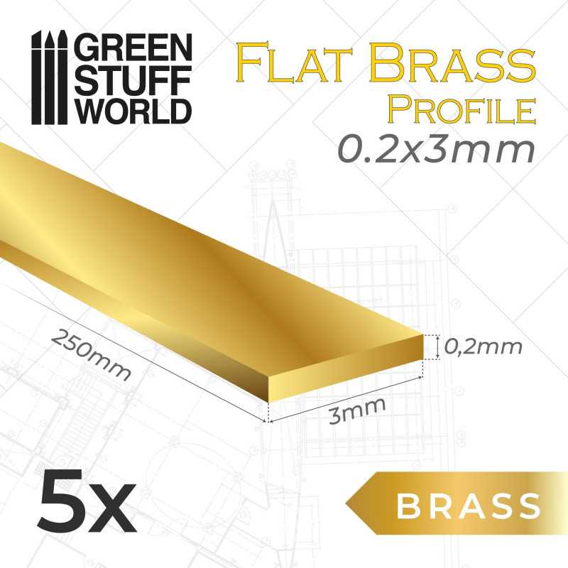 Flat Brass Profile 0.2mm x 1/2/3/6/12/25mm