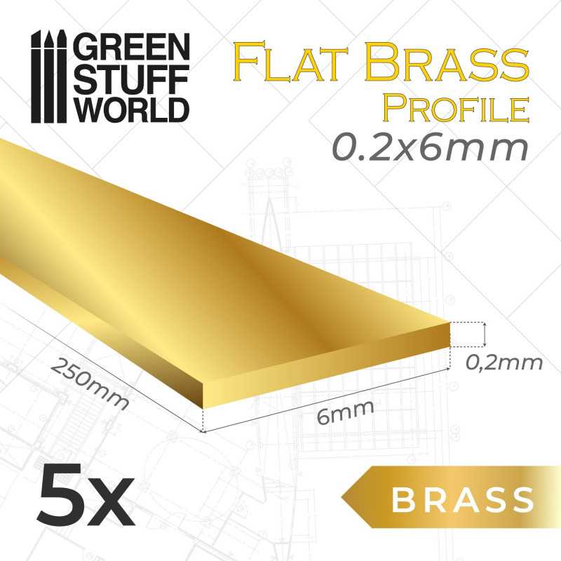 Flat Brass Profile 0.2mm x 1/2/3/6/12/25mm