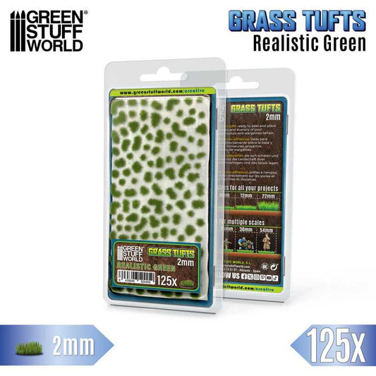 Grass Tufts Realistic Green 2mm
