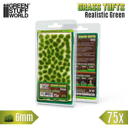 Grass Tufts Realistic Green 6mm