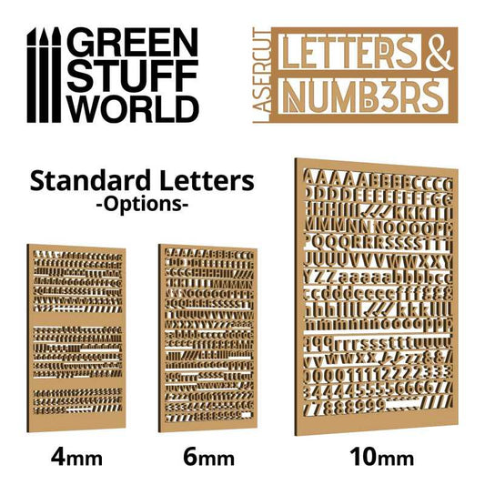 Letters & Numbers Standard 4/6/10mm