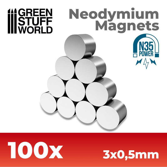 N32 100x Neodymium Magnets 3x0,5x1x2mm