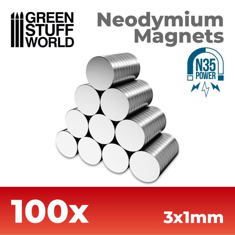 N32 100x Neodymium Magnets 3x0,5x1x2mm