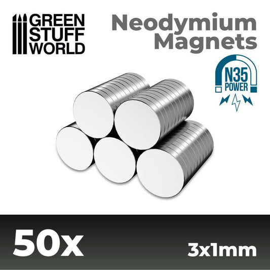 N35 50x Neodymium Magnets 3x1/2mm