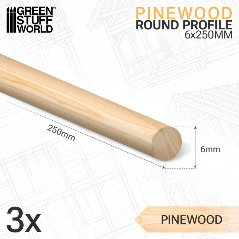 Pinewood Round Profile 250 x 6/8mm