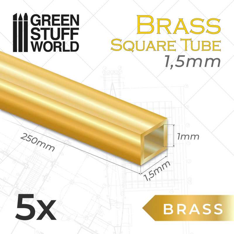 Square Brass Tube 1,5/2/3mm