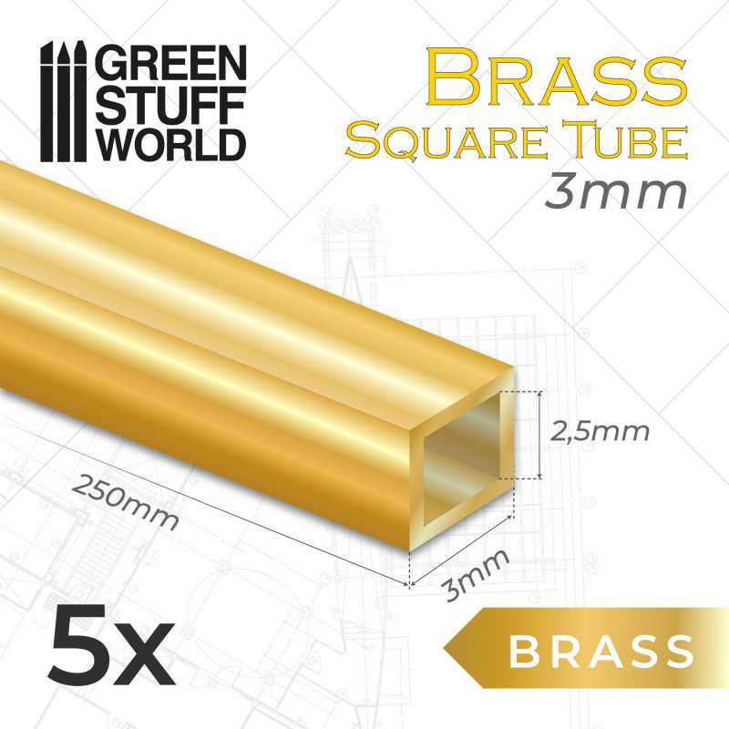 Square Brass Tube 1,5/2/3mm