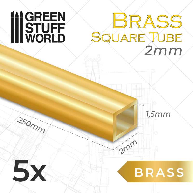 Square Brass Tube 1,5/2/3mm